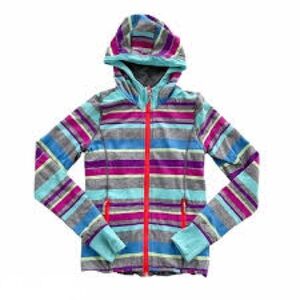 Ivivva Reversible Multicolor Striped Kids Hoodie/Jacket
